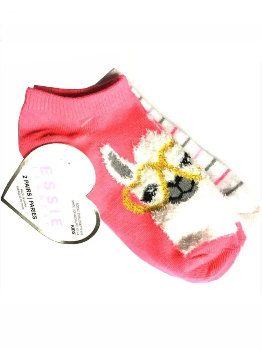KIDS Llama Furry Face Socks + Striped Socks